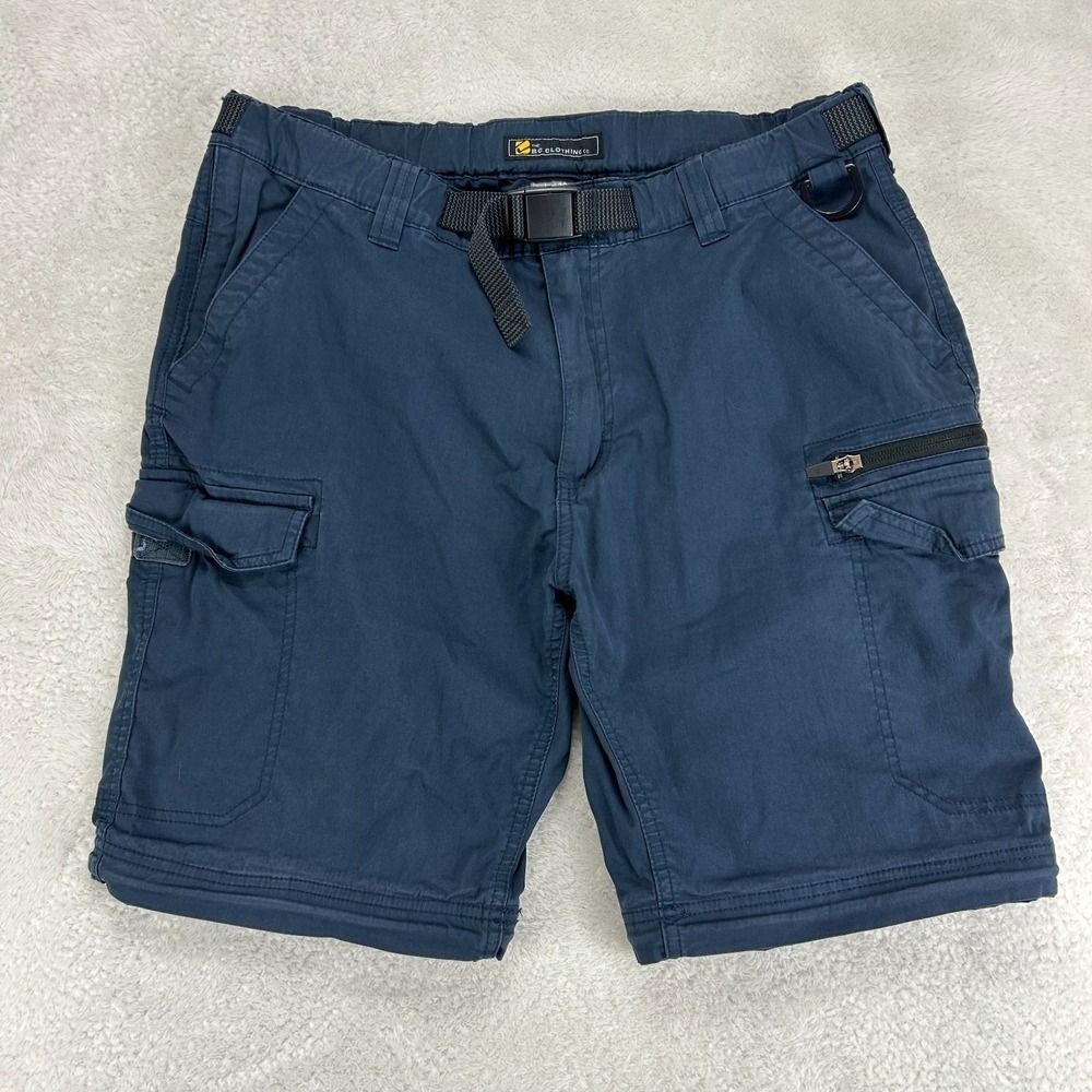 The BC Clothing Co Cargo Shorts Mens Lx30 Blue Hiking Convertible/No Pant Legs